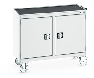 Bott MobileIndustrial Tool Storage Trolleys 1050mm x 525mm Bott Cubio Mobile Cabinet with Top Tray - 2 Cupboards